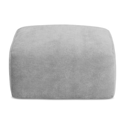 Taburet gri deschis cu tapiÈu009Berie din chenille Leila âu0080Makamii