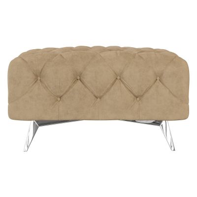 Taburet maro deschis cu tapiÈu009Berie din catifea Chelsea âu0080Ropez