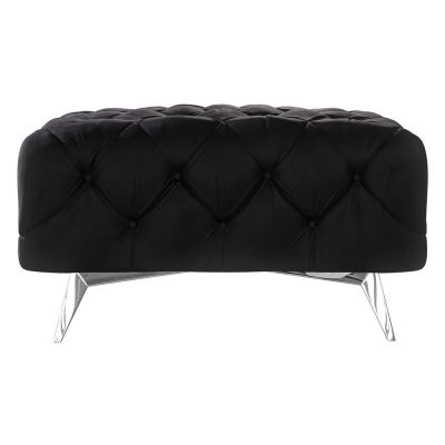 Taburet negru cu tapiÈu009Berie din catifea Chelsea âu0080Ropez