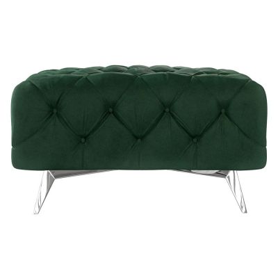 Taburet verde Ã®nchis cu tapiÈu009Berie din catifea Chelsea âu0080Ropez