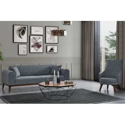 Fotoliu, Atelier del Sofa, 560ARE2908, Lemn de fag / PAL, Gri deschis