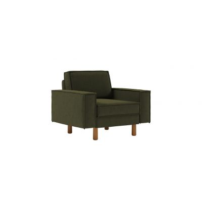 Fotoliu, Atelier del Sofa, 918CMF1188, Otel, Verde ulei / Nuc