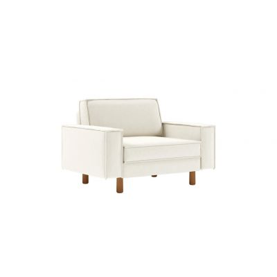 Fotoliu, Atelier del Sofa, 918CMF1198, Otel, Spumă de lapte / Nucă