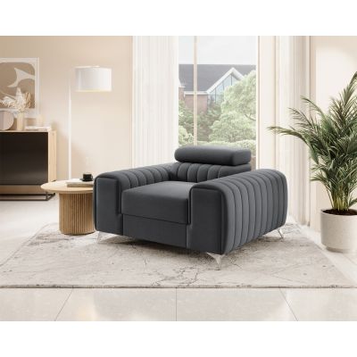 Fotoliu, ELTAP, AR-LAU-06NU, Laurence, 125x97x105 cm, lemn/poliester, gri inchis