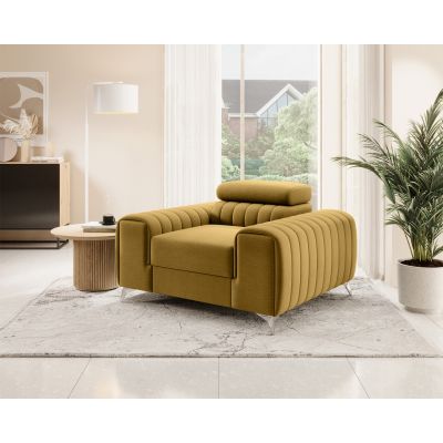 Fotoliu, ELTAP, AR-LAU-45NU, Laurence, 125x97x105 cm, lemn/poliester, mustar