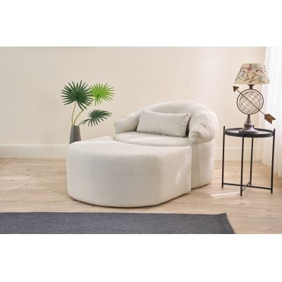 Fotoliu extensibil, Atelier del Sofa, 825BLC4726, Crem
