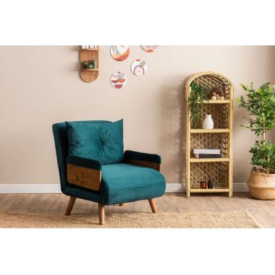 Fotoliu extensibil, Futon, 859FTN2333, 77x70x82 cm, poliester/metal , gerde petrol