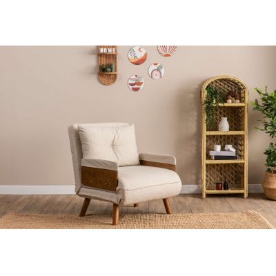Fotoliu extensibil, Futon, 859FTN2336, 77x70x82 cm, poliester/metal , crem
