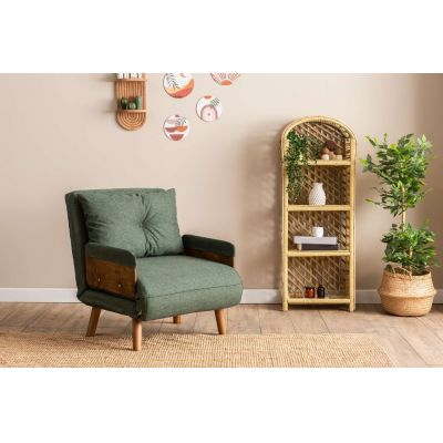 Fotoliu extensibil, Futon, 859FTN2339, 77x70x82 cm, poliester/metal , verde