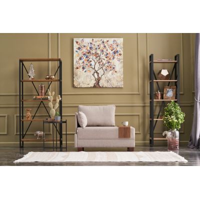 Fotoliu Fly Armchair Left, Balcab Home, 100x80x75 cm, lemn, crem