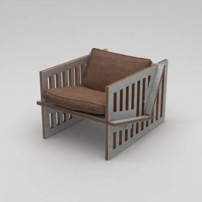 Fotoliu, Hanah Home, Roma, 74x57x92 cm, 100% BIRCH PLYWOOD, Lemn natural