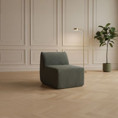 Fotoliu modular Svela, Homla, 80x59.5x62 cm, catifea din poliester, verde olive