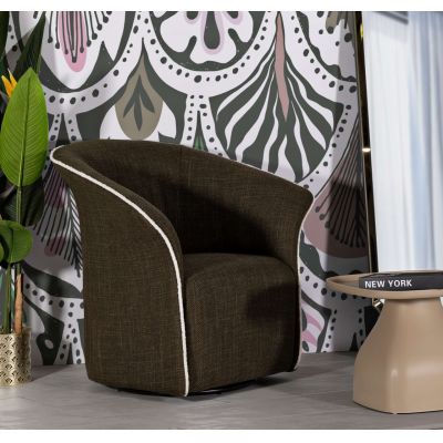 Fotoliu rotativ Siena Green Swivel, Mauro Ferretti, 83.5x66x80 cm, fier/poliester, verde