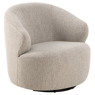 Fotoliu Westport, Actona, 80x80x76.5 cm, rotativ, tesatura Boucle/otel, bej