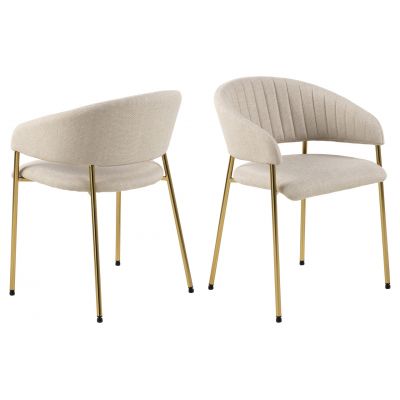 Scaun Ann, Actona, 54.5x54x77.5 cm, tesatura structurata/otel, bej