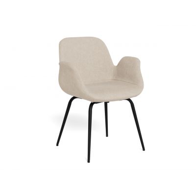 Scaun Beth, Actona, 58x56x82.5 cm, poliester/otel, bej nisip