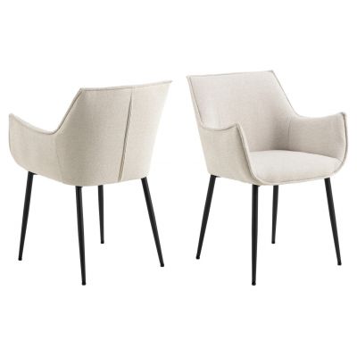 Scaun Bonita, Actona, 56x56x82.5 cm, poliester/otel, bej