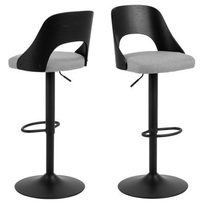 Scaun de bar Lucy, Actona, 47x50.5x113 cm, rotativ, poliester/otel, bej nisip