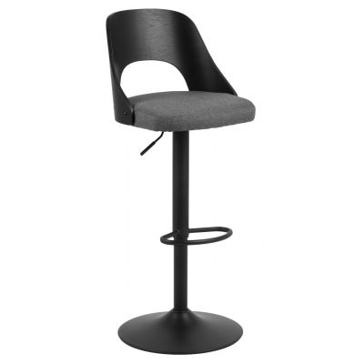 Scaun de bar Lucy, Actona, 47x50.5x113 cm, rotativ, poliester/otel, gri inchis