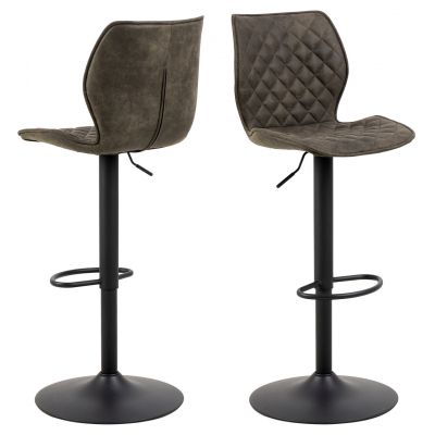 Scaun de bar Naomi, Actona, 45.5x50.5x116 cm, rotativ, poliester/otel, antracit