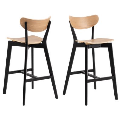 Scaun de bar Roxby, Actona, 45x49x105 cm, lemn de cauciuc, stejar