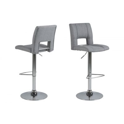 Scaun de bar Sylvia, Actona, 41.5x52x115 cm, rotativ, poliester/otel, gri deschis