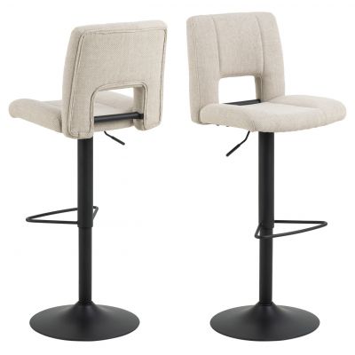 Scaun de bar Sylvia, Actona, 41.5x52x115 cm, rotativ, tesatura structurata/otel, bej