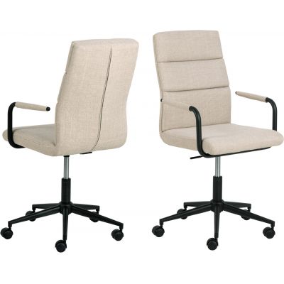 Scaun de birou Nolan, Actona, 52x60x93 cm, rotativ, tesatura structurata/otel, bej