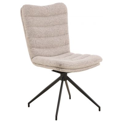 Scaun Grafton, Actona, 50.5x65x96.5 cm, rotativ, tesatura Boucle/otel, gri deschis