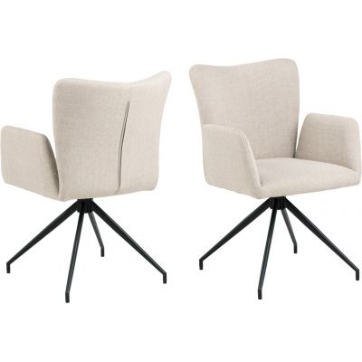 Scaun Laura, Actona, 57x61.5x86 cm, rotativ, tesatura structurata/otel, bej