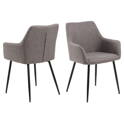 Scaun Lizzy, Actona, 59x59x85 cm, tesatura structurata/otel, gri maro deschis