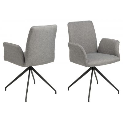 Scaun Naya, Actona, 59x59x88 cm, rotativ, poliester/otel, gri deschis