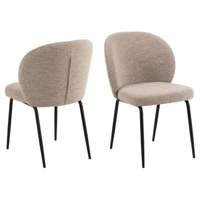 Scaun Patricia, Actona, 52x57.5x82 cm, tesatura Boucle/otel, bej