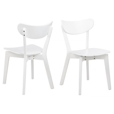 Scaun Roxby, Actona, 45x55x79.5 cm, lemn de cauciuc, alb