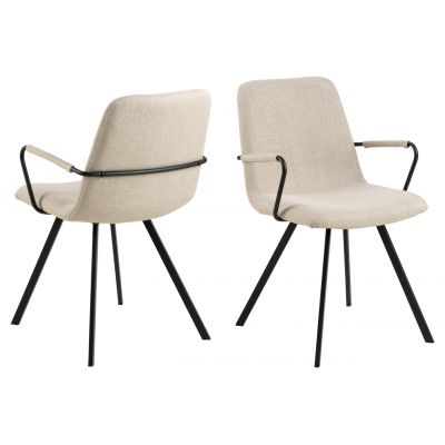 Scaun Selina, Actona, 55.5x50.5x85 cm, tesatura structurata/otel, bej