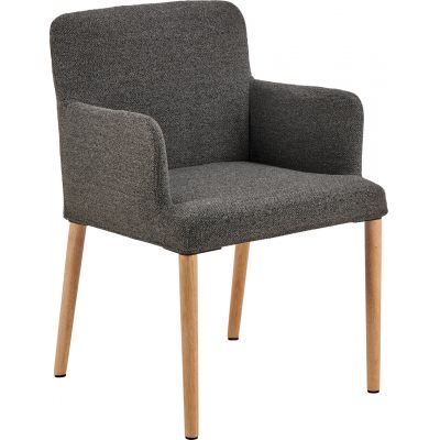 Scaun Zoe, Actona, 56x60x83 cm, tesatura Boucle/lemn de cauciuc, antracit