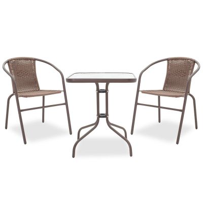 Set de sufragerie Obbi-Watson 3buc  metal-pe maro