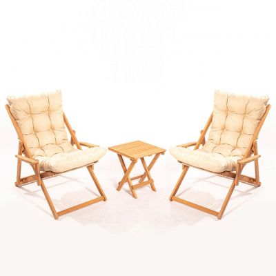 Set mobilier de gradina 3 piese, Hanah Home, My005, Maro / Crem