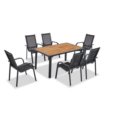 Set mobilier de gradina, Hanah Home, Berlin, Antracit / Lemn