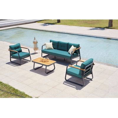 Set mobilier de gradina, Hanah Home, Rio, Albastru petrol