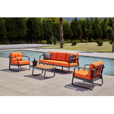 Set mobilier de gradina, Hanah Home, Rio, Portocaliu