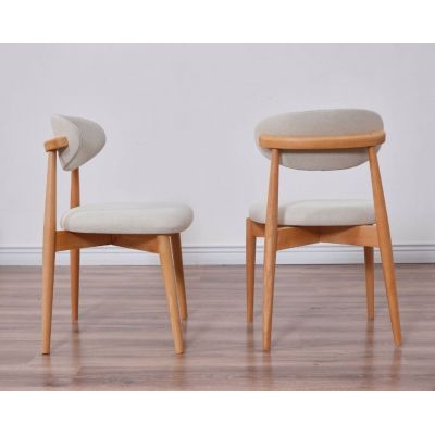 Set scaune 2 piese, Hanah Home, Bohem, Lemn, Stejar / Bej