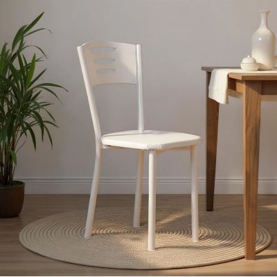 Set scaune 2 piese, Hanah Home, Polo, Metal, Alb