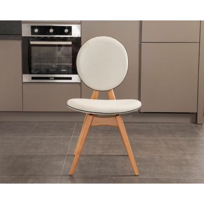 Set scaune 2 piese, Hanah Home, Touch, Lemn, Stejar / Bej