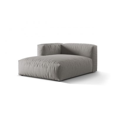 Sezlong modular living stanga 1 loc, Martina-169, Micadoni Home, 176x123x75 cm, tesatura structurata catifelata, gri deschis