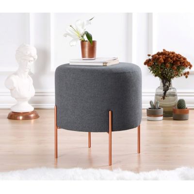 Taburet, Atelier del Sofa, 209FLF1178, Gri inchis