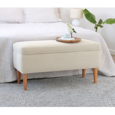 Taburet, Atelier del Sofa, 209FLF1410, 50% bumbac, 50% in, Crem