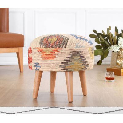 Taburet, Atelier del Sofa, 209FLF1441, 50% bumbac, 50% in, Crem