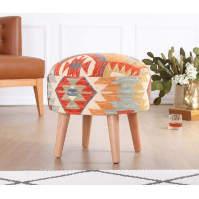 Taburet, Atelier del Sofa, 209FLF1442, 50% bumbac, 50% in, Multicolor