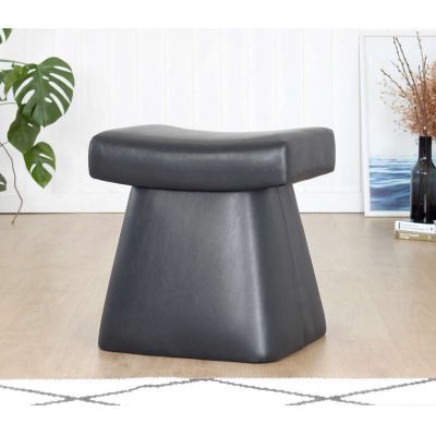 Taburet, Atelier del Sofa, 209FLF1444, Piele ecologica, Negru